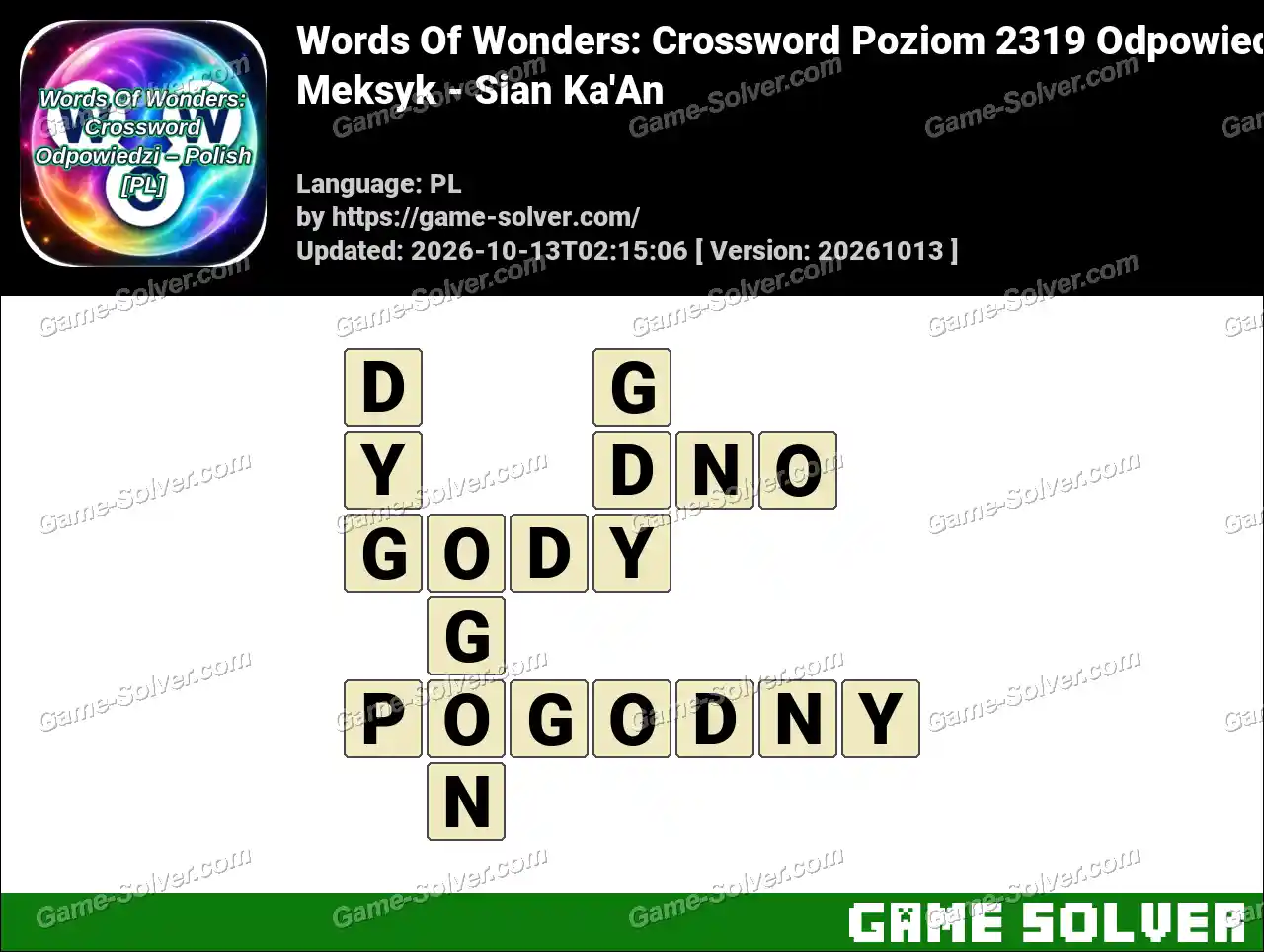 Words Of Wonders: Crossword Poziom 2319 Odpowiedzi – Meksyk – Sian Ka’An
